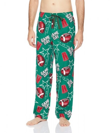 Sleep Bottoms Men's Flannel Pajama Pant - Game Day Print - C918DQK5QS0