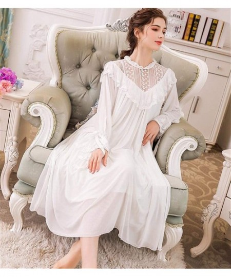 Nightgowns & Sleepshirts Women's Vintage Victorian Sleepwear Sleeveless/Short/Long Sleeve Sheer Nightgown Pajamas Nightwear L...