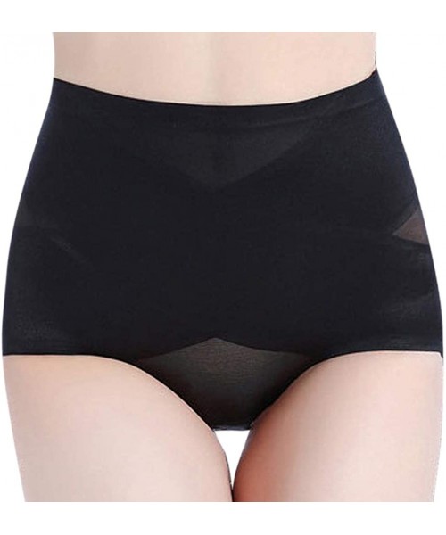 Shapewear Thong Shapewear Tummy Control Panties Mid Waist Underwear Seamless Girdle Slimmer Body Shaper Briefs - Black - CP19...