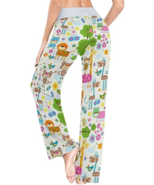 Bottoms Women's Pajama Pants-Happy Zoo Animals Drawstring Sleepwear Pants Lounge Yoga Pants Wide Leg Pants for All Seasons - ...