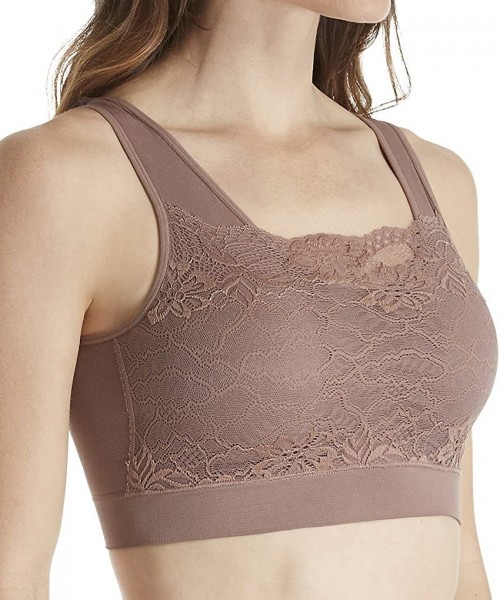 Bras Seamless Bra with Lace Overlay (9346) XL/Cocoa - C717YZ9ZISH
