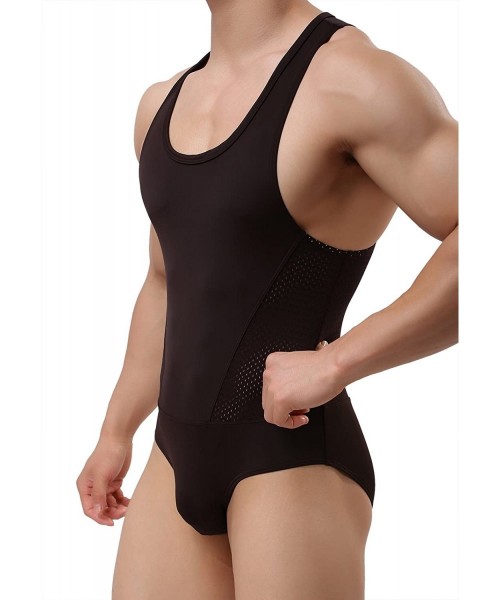 Shapewear Men's Figure-Shape Bodysuits Elastic Workout Clothes Swimwear- Fitness- Cycling 2241 - Coffee - CR18XOYCC5T