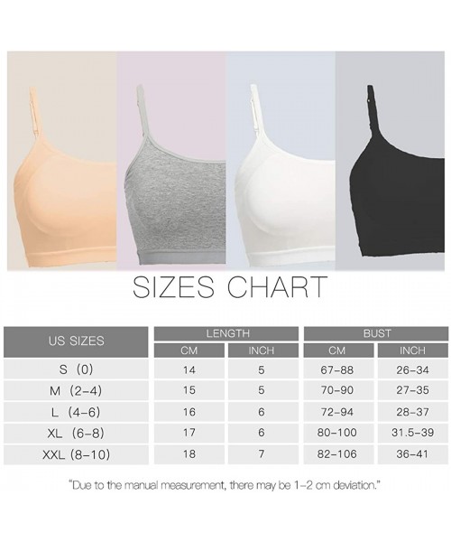 Camisoles & Tanks Mini Camisole with Built-in Bra Adjustable Spaghetti Strap- Padded Short Cami Bra for Yoga- Comfortable Tan...
