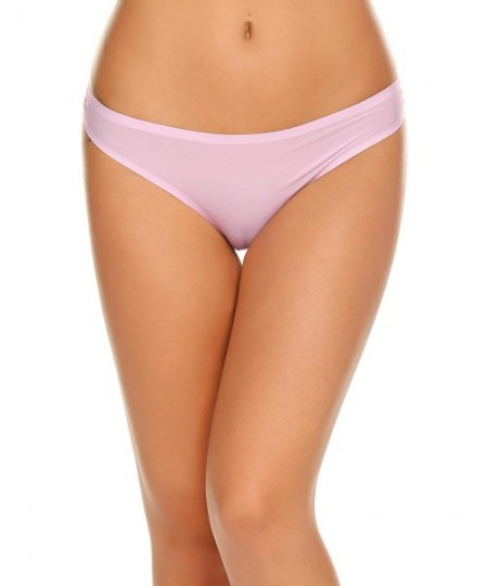 Panties Bikini Panty Womens Seam Free String Microfiber Briefs 3 Pack Assorted Colors - White/Pink/Nude/Black - CK18K2HOSUO