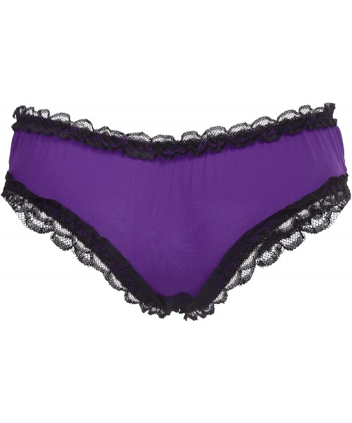 Panties Women Lace Underwear Bow-Tie Panties Lingerie Knickers Briefs Hipster - Purple - C1184DAH00Q