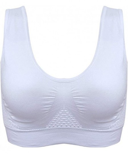 Slips Air Permeable Cooling Summer Sport Yoga Wireless Bra - White - C318UD934C5