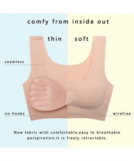 Bras Plus Size Ice Silk Comfort Bra for Women Sleep Leisure Sports Yoga - Gray - CB1908KERQ5