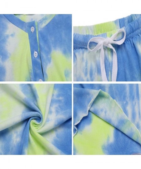 Sets Tie Dye Pajamas Set Womens Loungewear Sleepwear 2 Piece PJ Sets - Short Sleeve 4 - CC19CDSN4R8