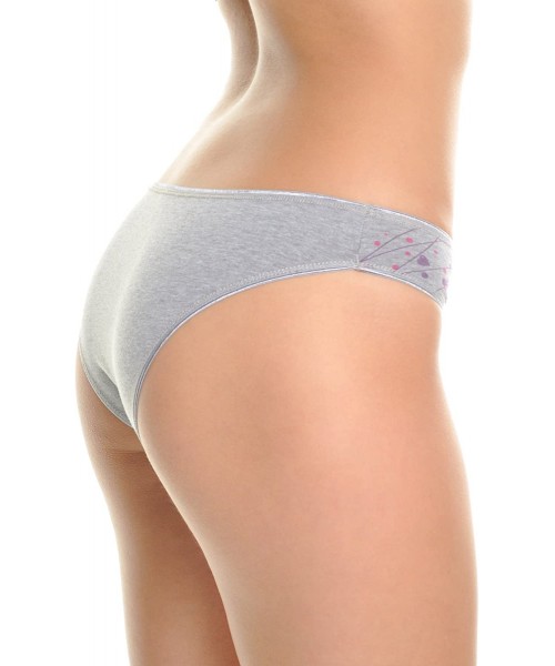 Panties Women's Printed Cotton Spandex Bikini Panties (6-Pack) - 6-pack Love Hearts - CT18EXER6Y9