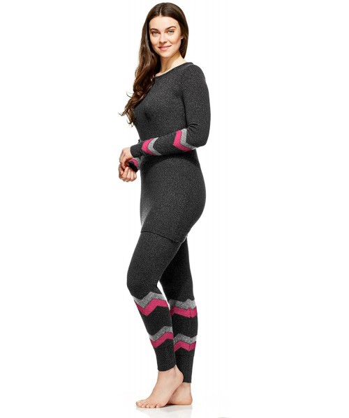 Thermal Underwear Women's Size Sweater Tunic Plus - Navy/Bright Rose Space Dye - C512MZ5USCQ