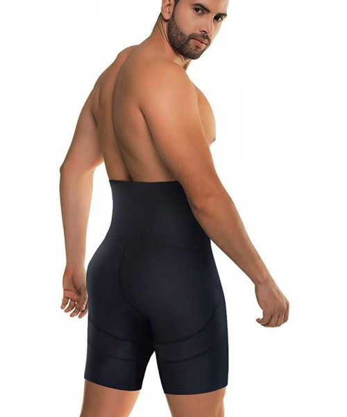Shapewear Men Slimming Shapewear Tummy Control Shorts High Waist Compression Underwear Abdomen Boxer Brief - Black - CO18N9HOYOQ