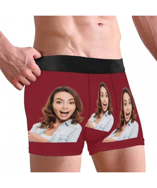 Boxers Custom Funny Face Boxers Briefs for Men Boyfriend- Customized Underwear with Picture Grigfriend Wife Photo All Gray St...