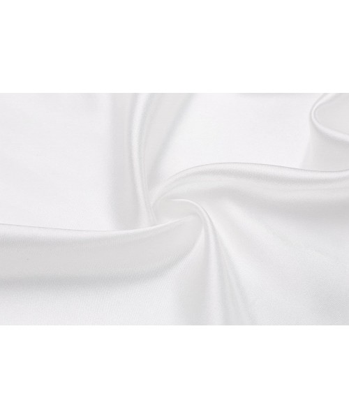 Robes Women's Plus Size Satin Robes Plus SizedSilky Kimonos Robes Sleepwear-Short - White - CG190Z9TINO