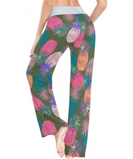 Bottoms Pineapples Colorful Women's Pajama Pants Comfy Drawstring Lounge Pants Sleepwear - CH19CYXR54I