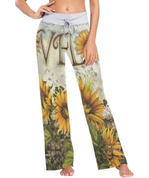 Bottoms Love Sunflowers Women's Pajama Pants Loose Long Lounge Sleepwear Pants - C2198UOTGW0