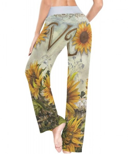 Bottoms Love Sunflowers Women's Pajama Pants Loose Long Lounge Sleepwear Pants - C2198UOTGW0