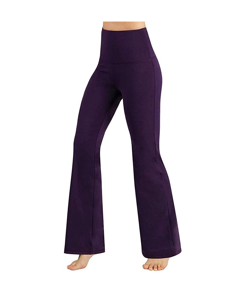 Bottoms Yoga Pants for Women Loose Fit-Out Pocket Bootcut Yoga Leggings High Waisted Bootleg Pants Tummy Control 4 Way Pants ...
