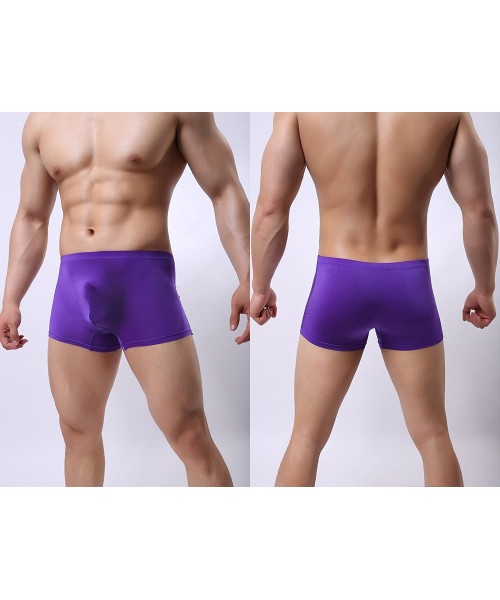 Boxer Briefs Mens Silk Underwear Seamless Boxer Briefs Short Leg - 6pack-02 - C718GWMT2OO