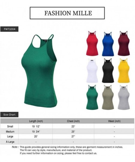 Camisoles & Tanks Women Basic Active High Neck Ribbed Camisole Tank Top - Mustard - CP19DT3Y4UE