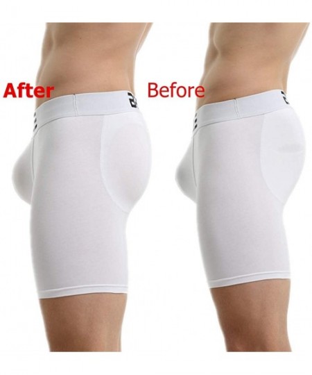 Boxer Briefs Mens Package and Butt Padded Underwear Enhancing Boxer Briefs - White - CO18Z3A2525