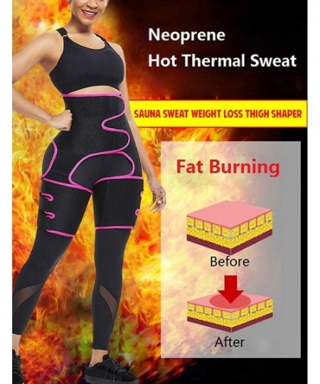 Shapewear Neoprene Sweat Waist Trainer and Thigh Trimmer Butt Lifter High Waist Thigh Slimmer Workout Body Belts Fitness - Ro...