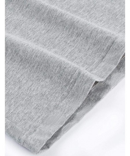 Sleep Sets Men's Cotton Short Pajamas Set with Pocket Grey Sports Lounge Sleepwear - Grey - C519CMH7QA9