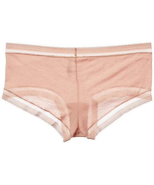 Panties Women's Pure Pima Girl Shorts with Lace PGS101 - Pink - CC18MEH7TL9
