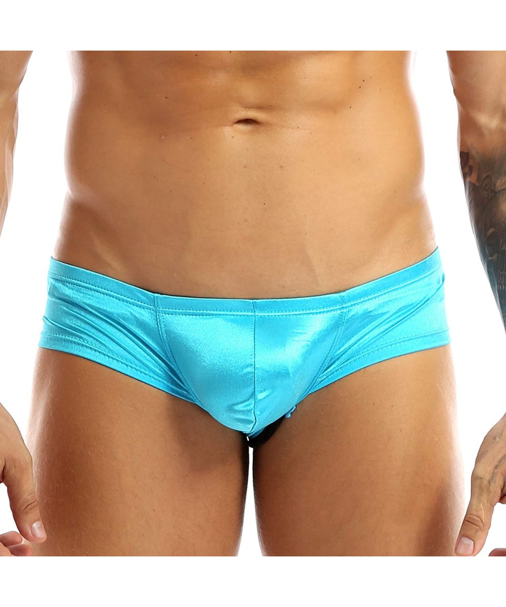 Briefs Men's Low Rise Bulge Pouch Enhancing Cheeky Bikini Briefs Underwear - Sky Blue - CP186ONN6DC