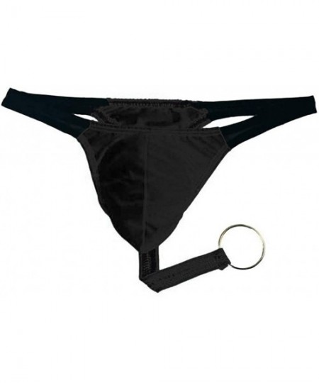 G-Strings & Thongs Men's Pouch G-String Underwear Big Package Y-Back Panties Breathable Bulge Thong - Black - CO1903YZ3A4