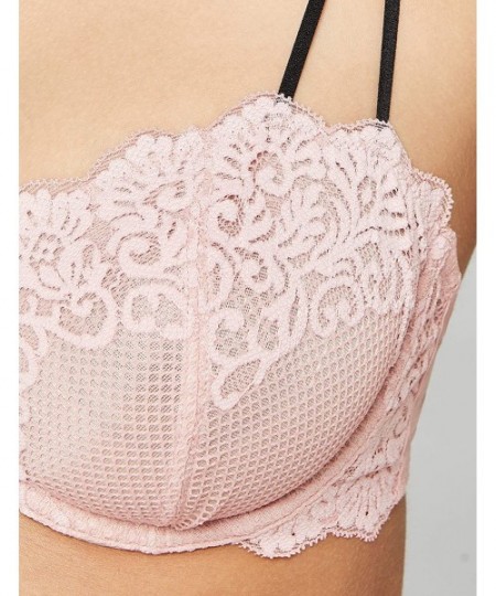 Bras Women's Lace Underwired Non-Padded Bra - Pink Bridal Rose - CI18NQOIHY4
