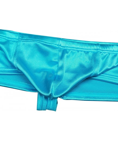 Briefs Men's Low Rise Bulge Pouch Enhancing Cheeky Bikini Briefs Underwear - Sky Blue - CP186ONN6DC