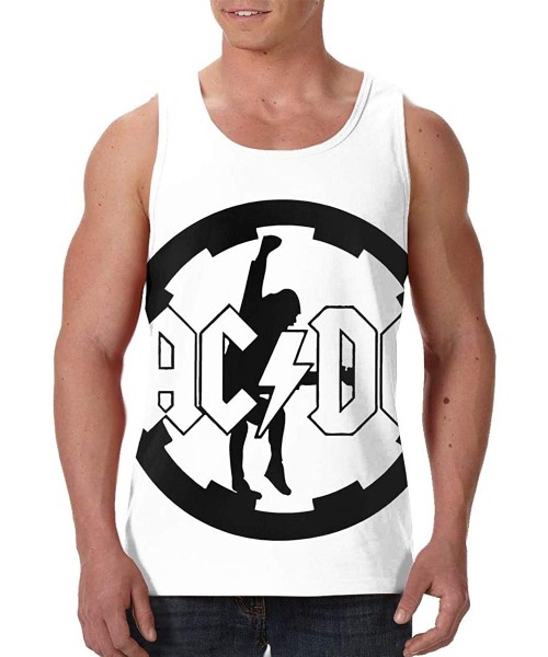 Undershirts AC/DC Men Fashion Premium Tank Top Black - CJ19DSRED0Z