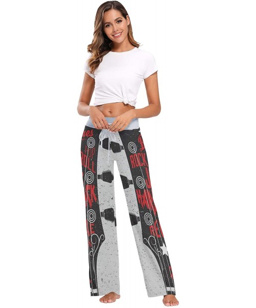 Bottoms Women's Fashion Yoga Pants Palazzo Casual Print Wide Leg Lounge Pants Comfy Casual Drawstring Long Pajama Pants - Mus...