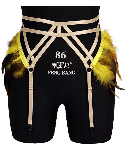Garters & Garter Belts Woman Feather Body Harness Garter Lingerie Leg cage Soft Punk Gothic Waist Belt Hollow Out Photography...