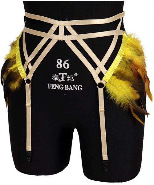 Garters & Garter Belts Woman Feather Body Harness Garter Lingerie Leg cage Soft Punk Gothic Waist Belt Hollow Out Photography...