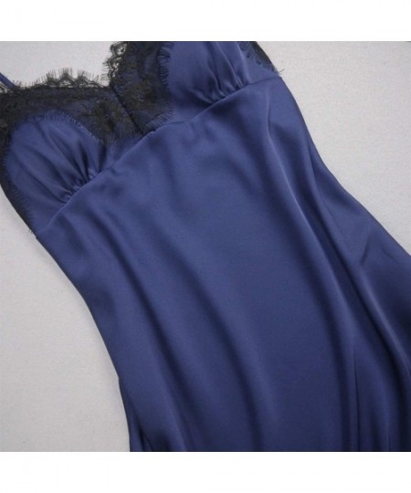 Nightgowns & Sleepshirts Women's Slip Lingerie Sexy Chemise Satin Nightgown Babydoll Lace Sleepwear with Built-in Shelf Bra -...