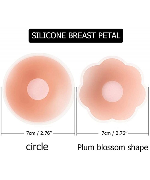 Accessories 6 Pairs 7cm Women Nipple Covers Breast Petals Reusable Adhesive Silicone Pasties with Carry Case - 4 Round + 2 Fl...