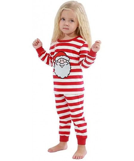Sets Merry Christmas Holiday Family Matching Pajamas Reindeer Classic Plaid Pajama PJ Sets - Santa Face - CX18YTA92WR