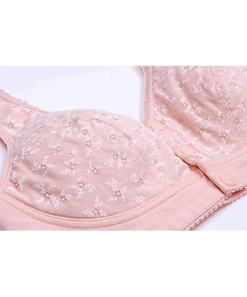 Bras Exclusively Designed for Elderly Women Front Hooks Bras Seamless Cotton Ultra Soft Cup Underwear - Nude & Pink & Khaki -...