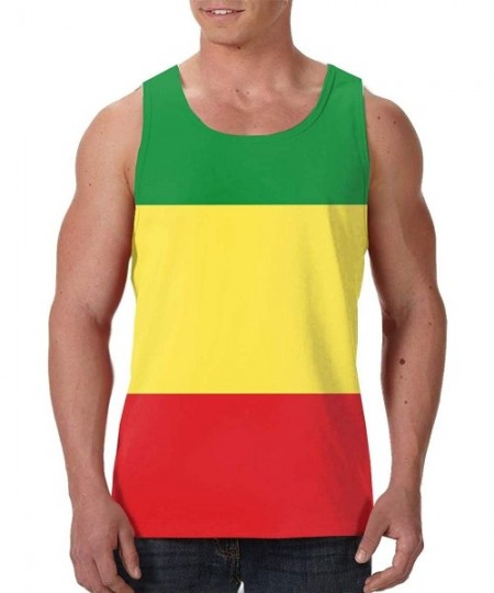 Undershirts Men's Soft Tank Tops Novelty 3D Printed Gym Workout Athletic Undershirt - Ethiopian Flag - CP19DSLM528