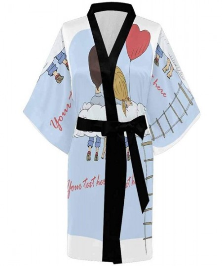 Robes Custom Valentine's Love Women Kimono Robes Beach Cover Up for Parties Wedding (XS-2XL) - Multi 1 - CT194WZY5W6