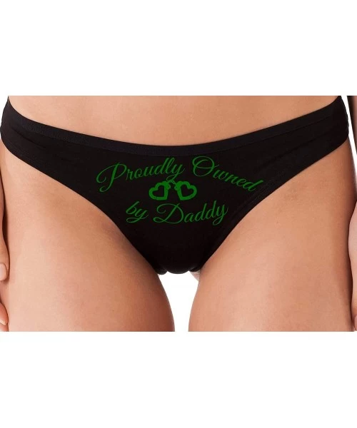 Panties BDSM DDLG Proudly Owned Black Thong for Your Baby Girl Princess - Forest Green - CD18NUS6NTU