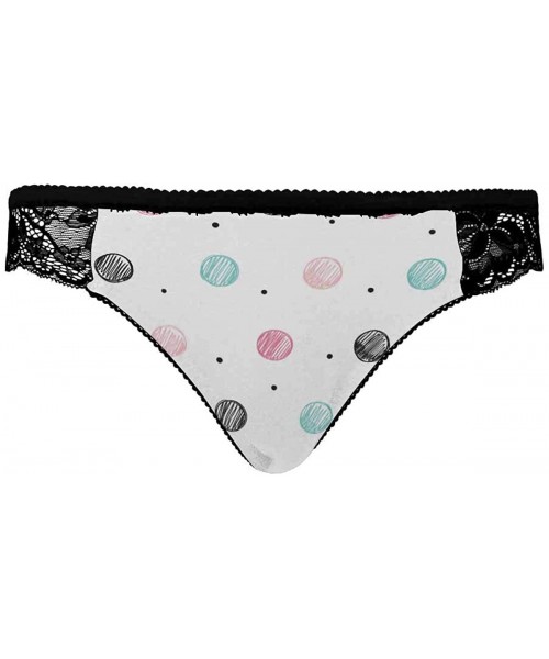 Thermal Underwear Womens Underwear Hipster Panties with Lace and Patterns Polka Dots - Multi 1 - CA19E47ZARW