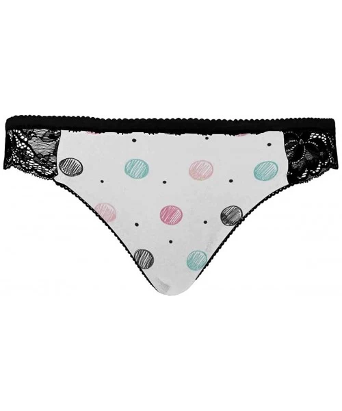 Thermal Underwear Womens Underwear Hipster Panties with Lace and Patterns Polka Dots - Multi 1 - CA19E47ZARW