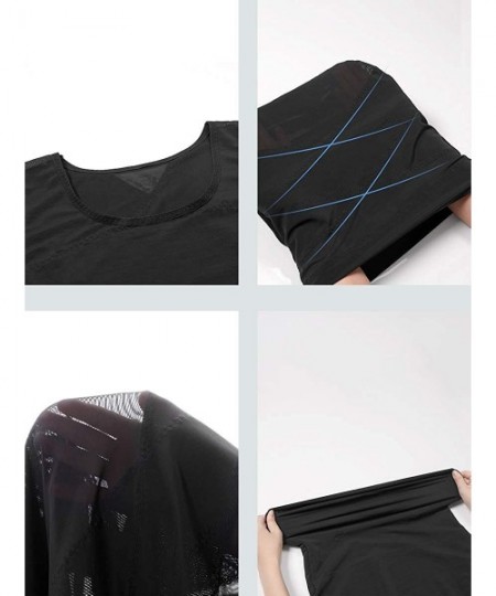 Shapewear Mens Shapewear Tank Top Lumbar Back Support Liposuction Compression Garment Control Top Underwear - Black-sleeveles...