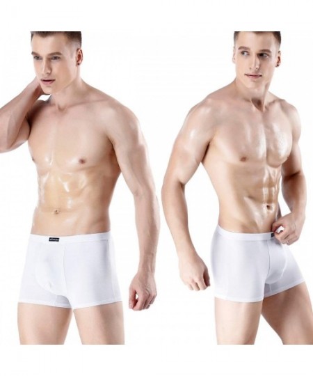 Briefs Men's Breathable Modal Microfiber Trunks Underwear Covered Band Multipack - White-4 Pack - C118S4TR9DR