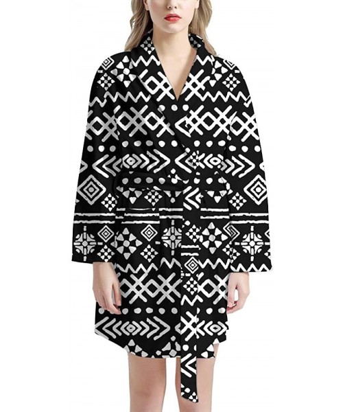 Robes Women's Fashion Bathrobe Spa Pajama Party Robes Personalized Printed Soft Cotton Sleepwear Kimono - Aztec - CT1978LUUX2