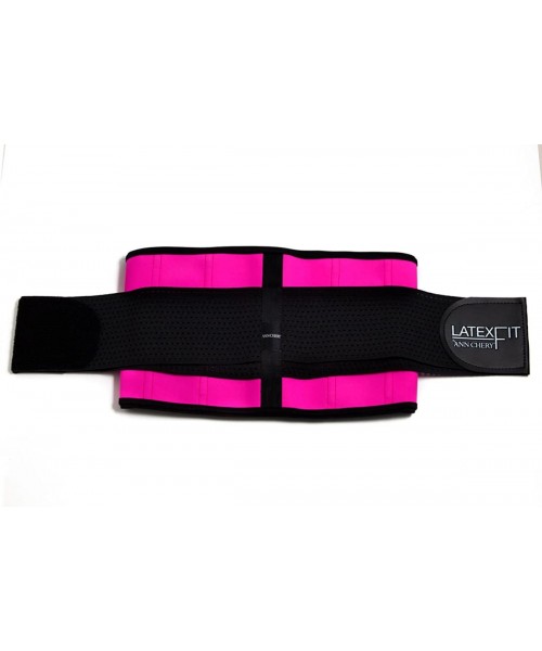 Shapewear 2051 Latex Fit Waist Trimmer Belt Pink with Guarana Slimming Gel. Waist Trainer Girdle Faja Colombiana. - CI18E746Q38