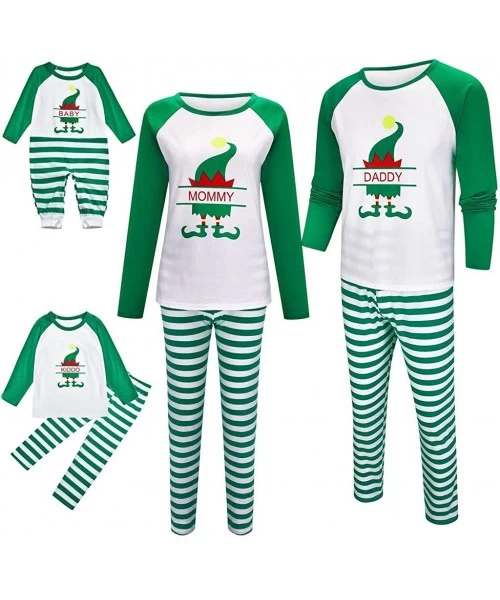 Sleep Sets Men Xmas Pajamas Christmas Man Daddy Printed Letter Top+Stripe Pants Xmas Family Matching Clothes Pajamas - White ...