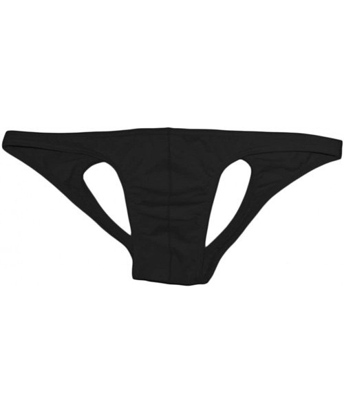 G-Strings & Thongs Men's Sexy Lingerie Backless Bikini Underwear Briefs Thong G-String - Black - C112O1I2QJH